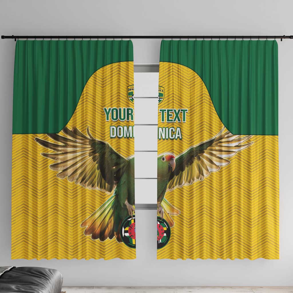 Custom Dominica Football Window Curtain Sisserou Parrot Yellow Color - Wonder Print Shop