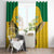 Custom Dominica Football Window Curtain Sisserou Parrot Yellow Color - Wonder Print Shop