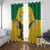 Custom Dominica Football Window Curtain Sisserou Parrot Yellow Color - Wonder Print Shop