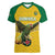 Custom Dominica Football Women V-Neck T-Shirt Sisserou Parrot Yellow Color - Wonder Print Shop