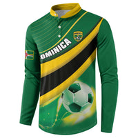 Green football button sweatshirt back view with yellow/black diagonal stripes and soccer graphic