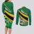 Personalised Dominica Football Couples Matching Long Sleeve Bodycon Dress and Long Sleeve Button Shirt Sporty Style - Wonder Print Shop