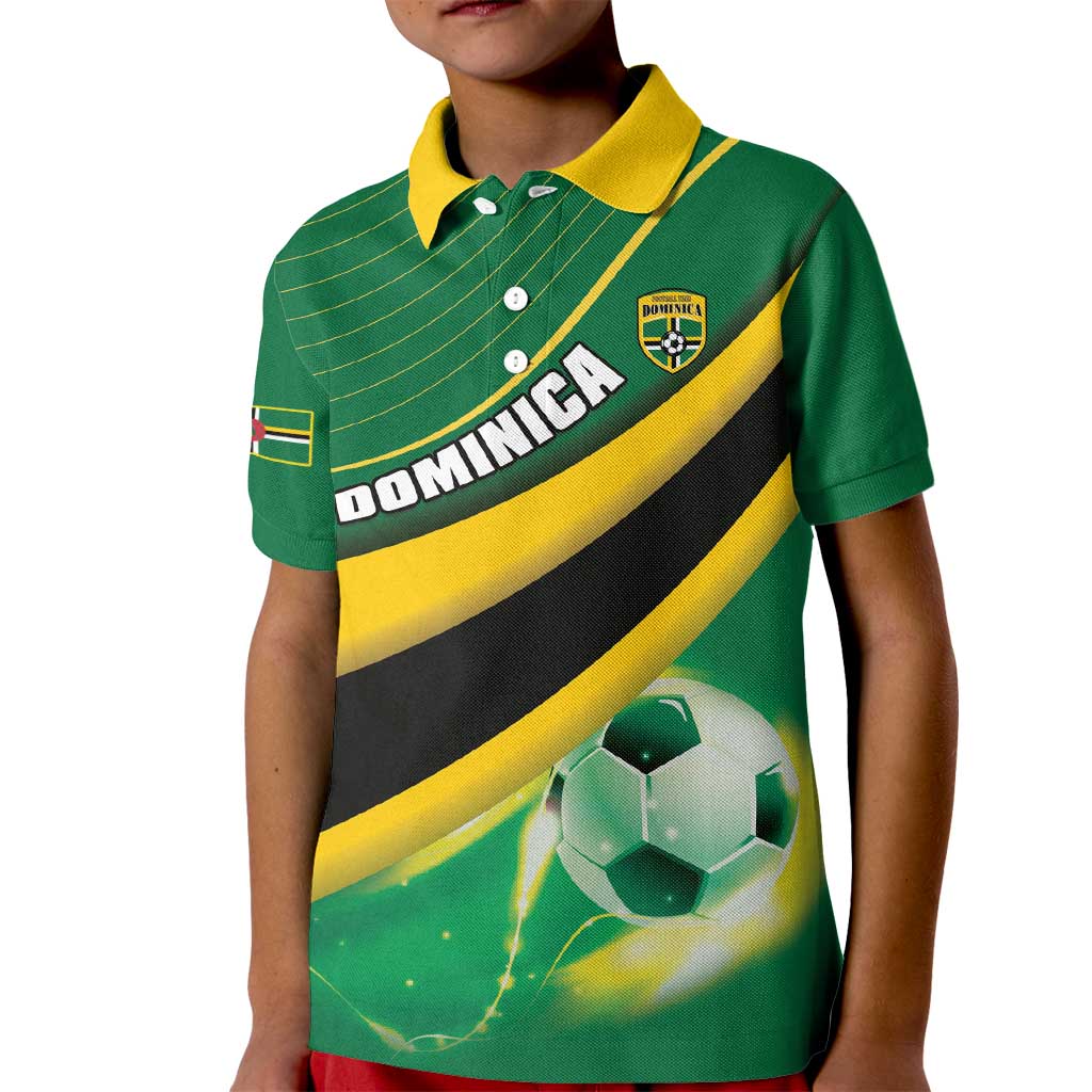 Personalised Dominica Football Kid Polo Shirt Sporty Style - Wonder Print Shop