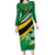 Personalised Dominica Football Long Sleeve Bodycon Dress Sporty Style - Wonder Print Shop