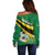 Personalised Dominica Football Off Shoulder Sweater Sporty Style - Wonder Print Shop