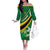 Personalised Dominica Football Off The Shoulder Long Sleeve Dress Sporty Style - Wonder Print Shop