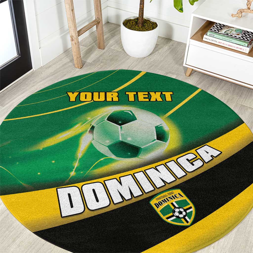 Personalised Dominica Football Round Carpet Sporty Style