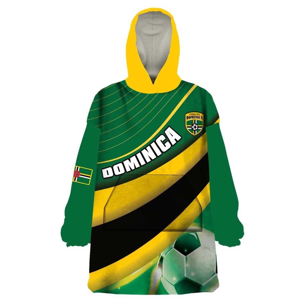 Personalised Dominica Football Wearable Blanket Hoodie Sporty Style - Wonder Print Shop