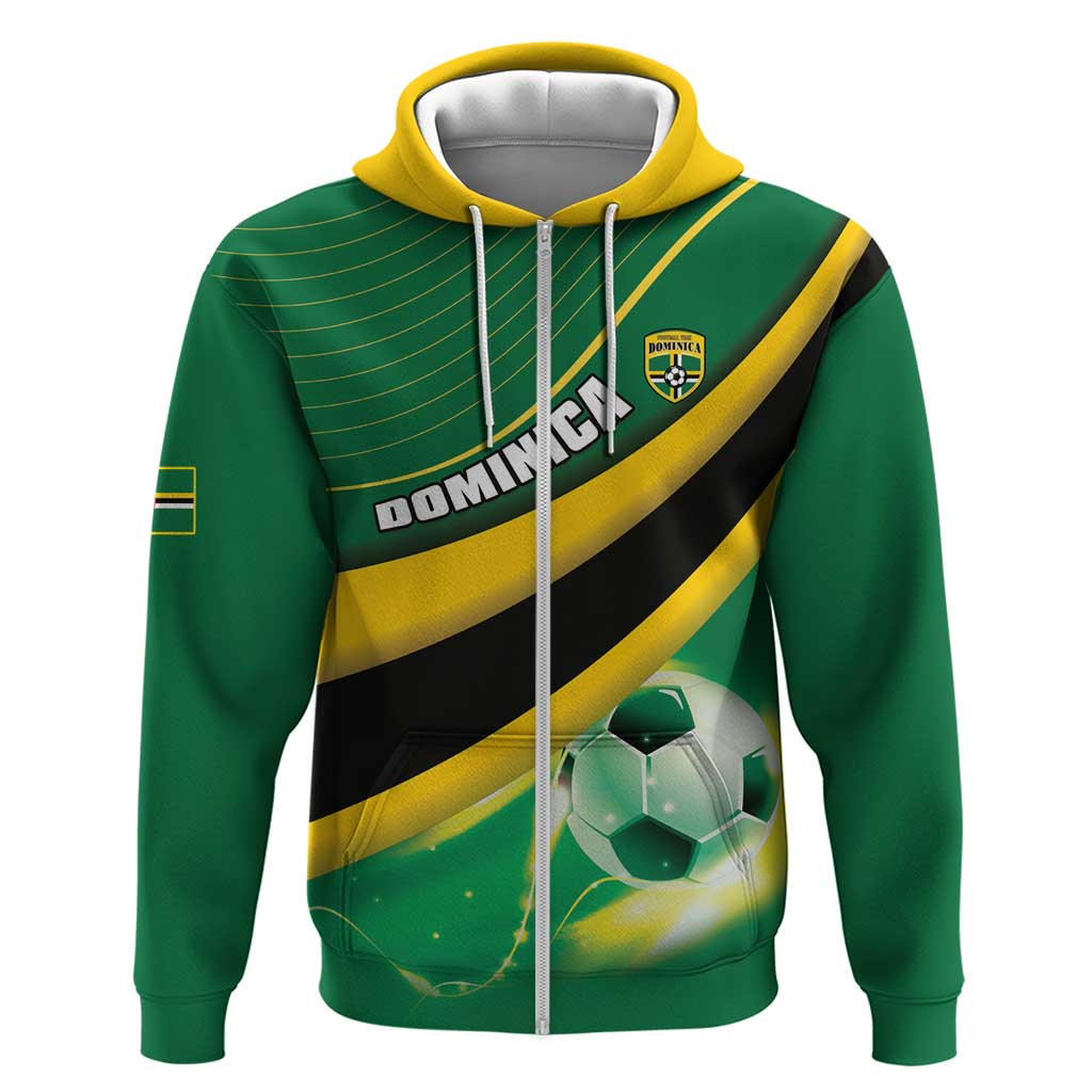 Personalised Dominica Football Zip Hoodie Sporty Style - Wonder Print Shop