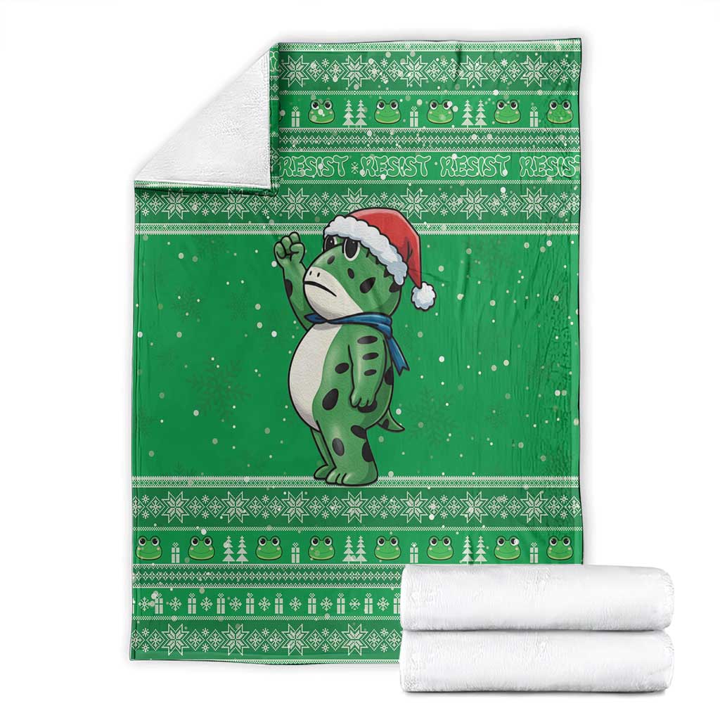 Funny Christmas Portland Frog Protest Blanket Merry Frog-mas - Wonder Print Shop