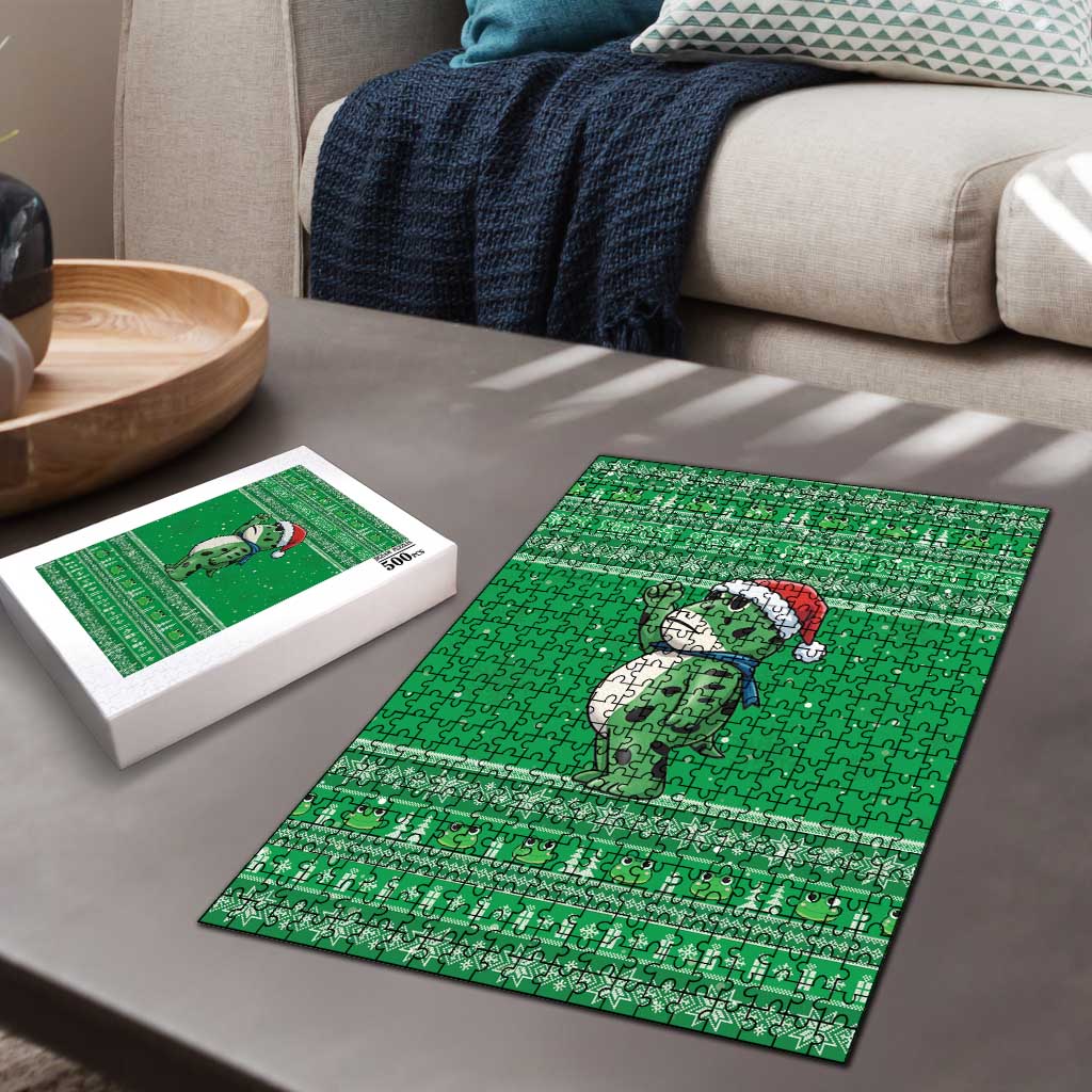 Funny Christmas Portland Frog Protest Puzzle Merry Frog-mas - Wonder Print Shop