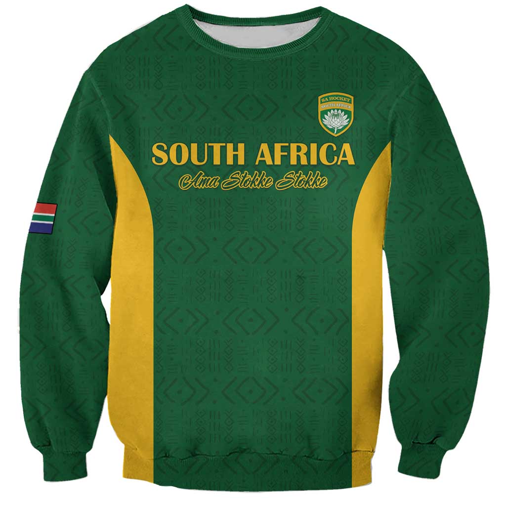 South Africa Hockey Custom Sweatshirt Go Ama Stokke Stokke Go - Wonder Print Shop