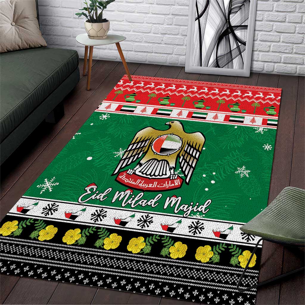 United Arab Emirates Christmas Area Rug Coat Of Arms Eid Milad Majid