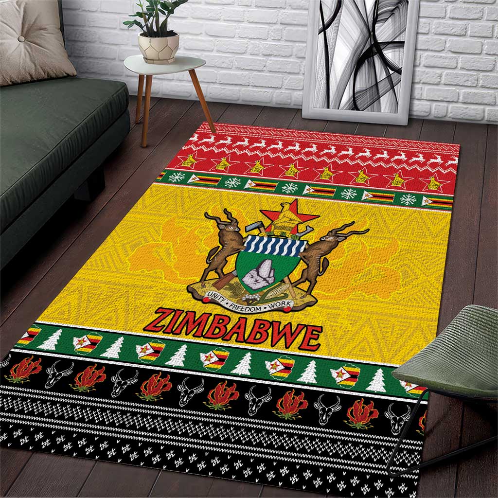 Zimbabwe Christmas Area Rug Coat Of Arms Muve neKisimusi