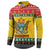 Zimbabwe Christmas Button Sweatshirt Coat Of Arms Muve neKisimusi - Wonder Print Shop