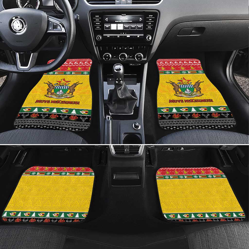 Zimbabwe Christmas Car Mats Coat Of Arms Muve neKisimusi - Wonder Print Shop