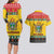 Zimbabwe Christmas Couples Matching Long Sleeve Bodycon Dress and Hawaiian Shirt Coat Of Arms Muve neKisimusi - Wonder Print Shop