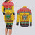 Zimbabwe Christmas Couples Matching Long Sleeve Bodycon Dress and Long Sleeve Button Shirt Coat Of Arms Muve neKisimusi - Wonder Print Shop