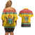 Zimbabwe Christmas Couples Matching Off Shoulder Short Dress and Hawaiian Shirt Coat Of Arms Muve neKisimusi - Wonder Print Shop