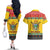 Zimbabwe Christmas Couples Matching Off The Shoulder Long Sleeve Dress and Hawaiian Shirt Coat Of Arms Muve neKisimusi - Wonder Print Shop