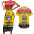 Zimbabwe Christmas Couples Matching Short Sleeve Bodycon Dress and Hawaiian Shirt Coat Of Arms Muve neKisimusi - Wonder Print Shop