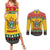 Zimbabwe Christmas Couples Matching Summer Maxi Dress and Long Sleeve Button Shirt Coat Of Arms Muve neKisimusi - Wonder Print Shop