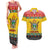 Zimbabwe Christmas Couples Matching Tank Maxi Dress and Hawaiian Shirt Coat Of Arms Muve neKisimusi - Wonder Print Shop