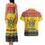 Zimbabwe Christmas Couples Matching Tank Maxi Dress and Hawaiian Shirt Coat Of Arms Muve neKisimusi - Wonder Print Shop