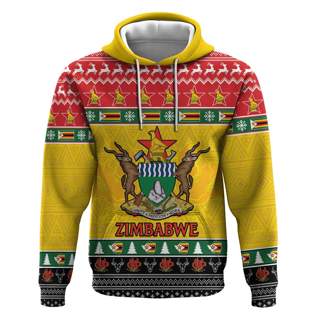 Zimbabwe Christmas Hoodie Coat Of Arms Muve neKisimusi