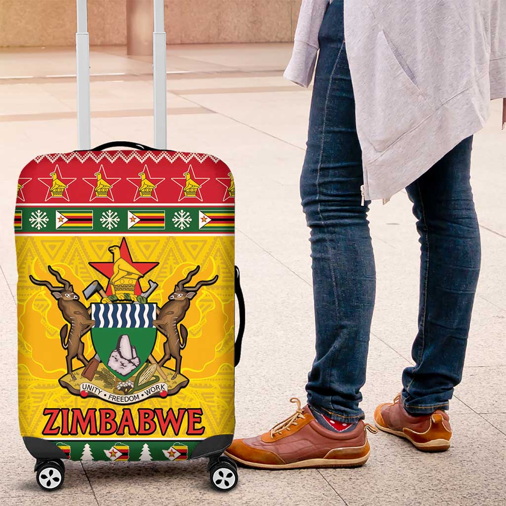 Zimbabwe Christmas Luggage Cover Coat Of Arms Muve neKisimusi