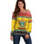 Zimbabwe Christmas Off Shoulder Sweater Coat Of Arms Muve neKisimusi - Wonder Print Shop