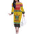 Zimbabwe Christmas Off The Shoulder Long Sleeve Dress Coat Of Arms Muve neKisimusi - Wonder Print Shop