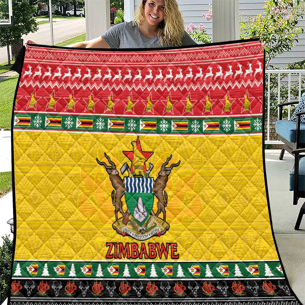 Zimbabwe Christmas Quilt Coat Of Arms Muve neKisimusi - Wonder Print Shop