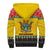 Zimbabwe Christmas Sherpa Hoodie Coat Of Arms Muve neKisimusi - Wonder Print Shop