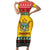 Zimbabwe Christmas Short Sleeve Bodycon Dress Coat Of Arms Muve neKisimusi - Wonder Print Shop