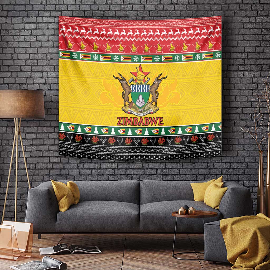 Zimbabwe Christmas Tapestry Coat Of Arms Muve neKisimusi