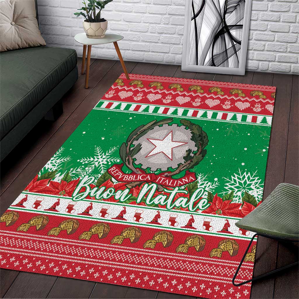 Italy Christmas Area Rug Coat Of Arms Buon Natale