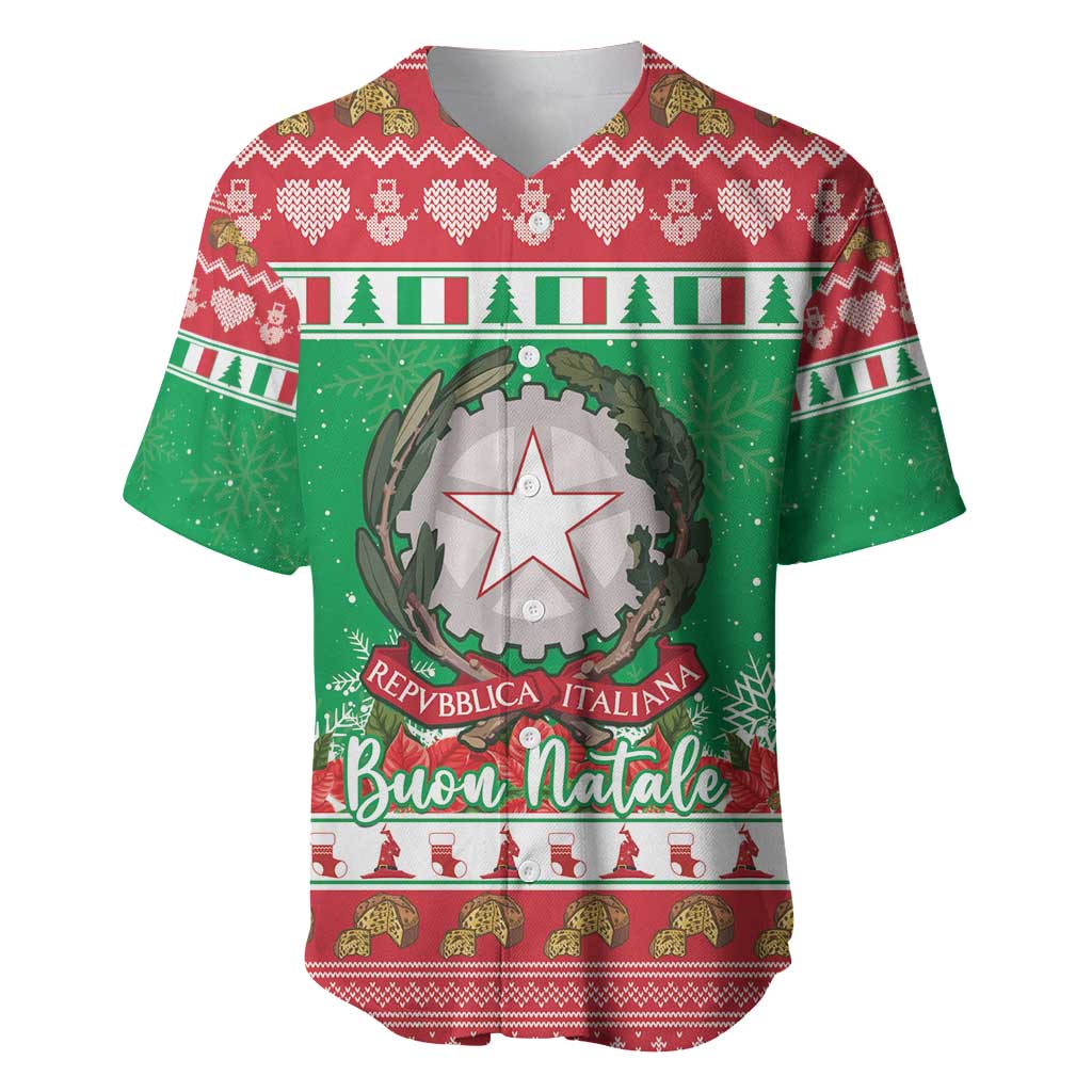 Italy Christmas Baseball Jersey Coat Of Arms Buon Natale - Wonder Print Shop