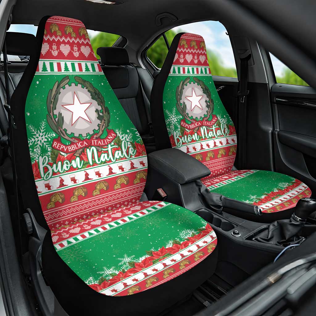 Italy Christmas Car Seat Cover Coat Of Arms Buon Natale - Wonder Print Shop