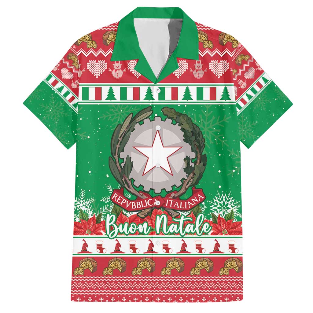 Italy Christmas Hawaiian Shirt Coat Of Arms Buon Natale - Wonder Print Shop