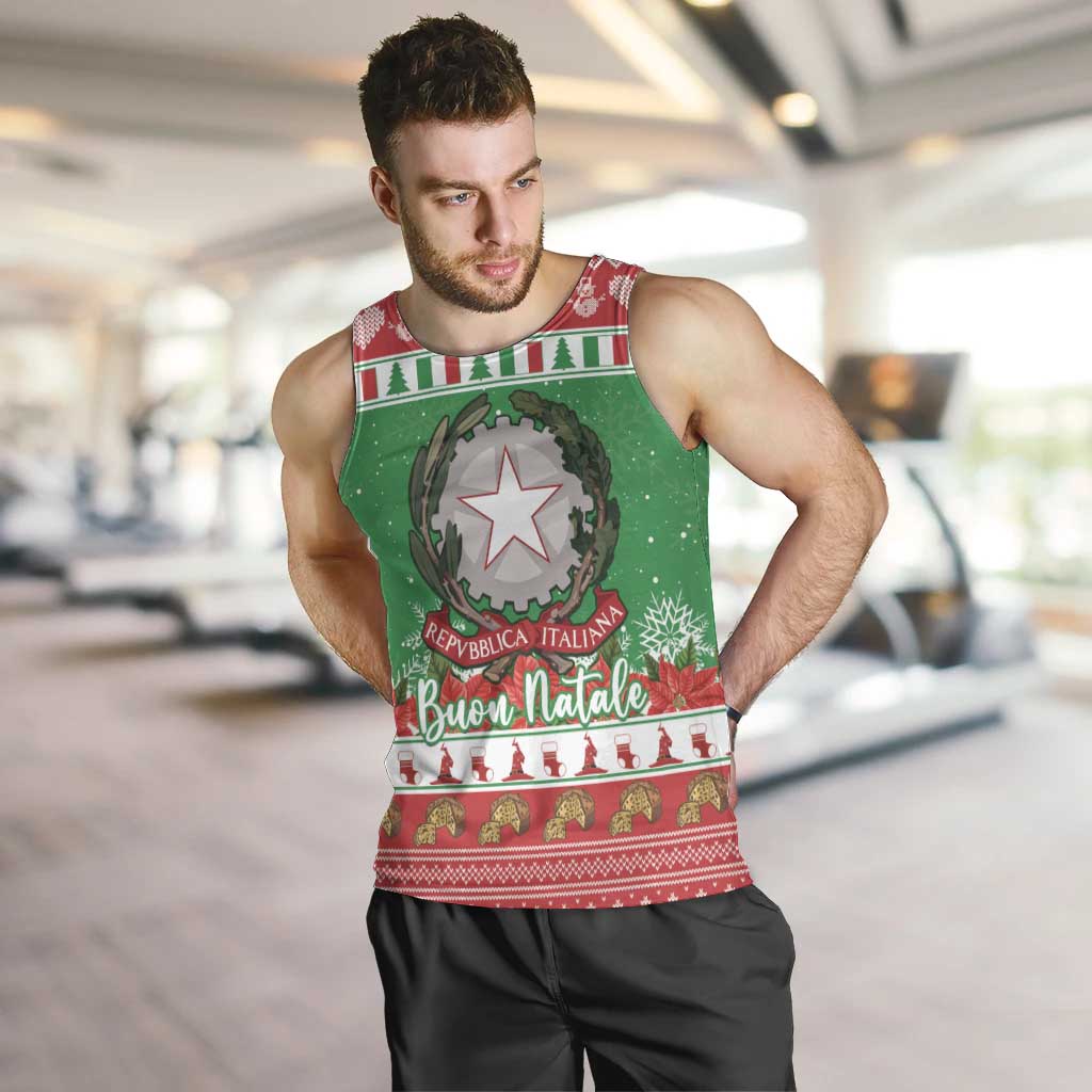 Italy Christmas Men Tank Top Coat Of Arms Buon Natale - Wonder Print Shop