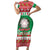 Italy Christmas Short Sleeve Bodycon Dress Coat Of Arms Buon Natale