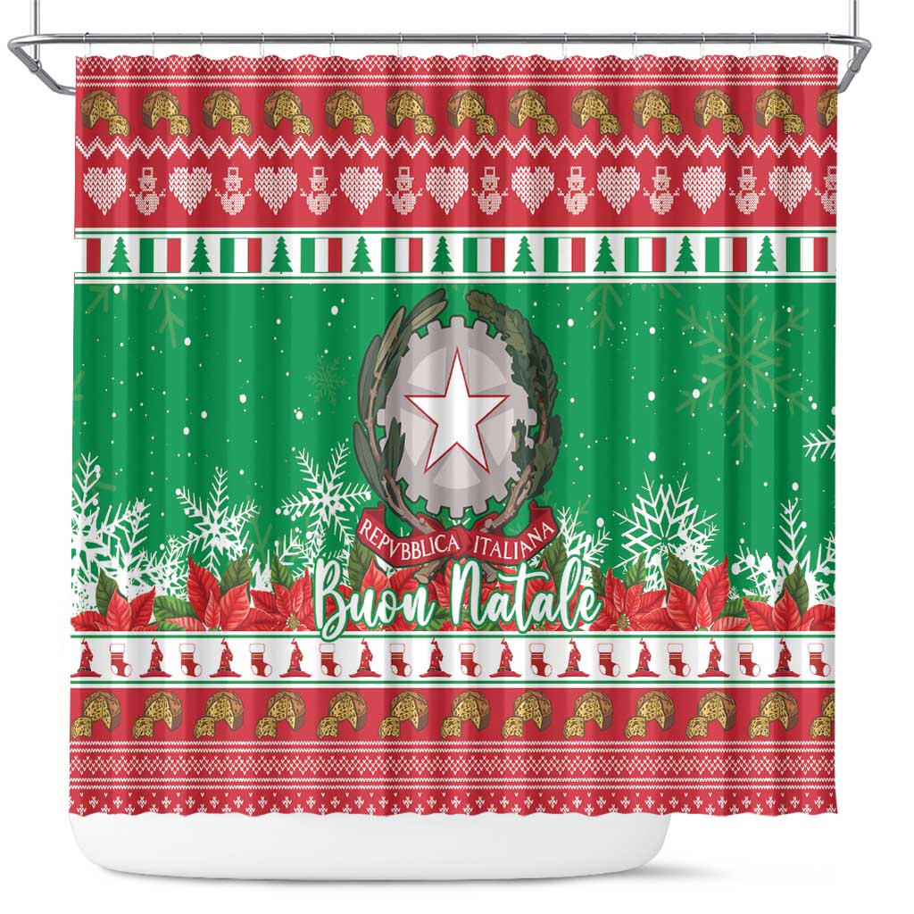 Italy Christmas Shower Curtain Coat Of Arms Buon Natale