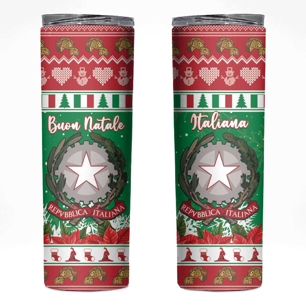 Italy Christmas Skinny Tumbler Coat Of Arms Buon Natale - Wonder Print Shop