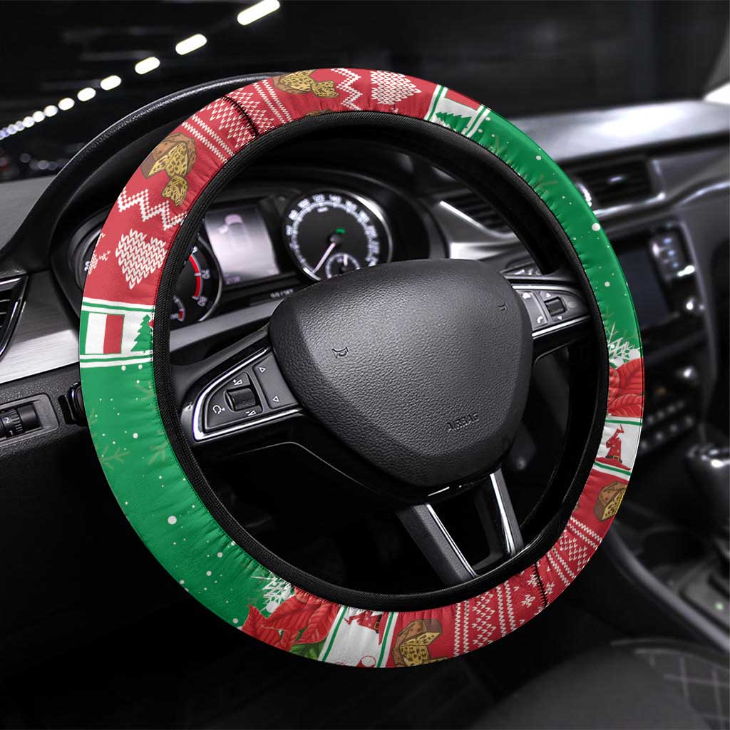 Italy Christmas Steering Wheel Cover Coat Of Arms Buon Natale - Wonder Print Shop