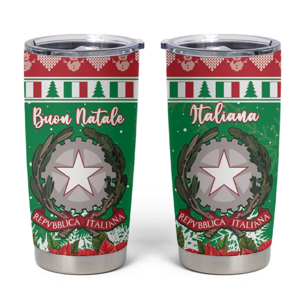 Italy Christmas Tumbler Cup Coat Of Arms Buon Natale - Wonder Print Shop