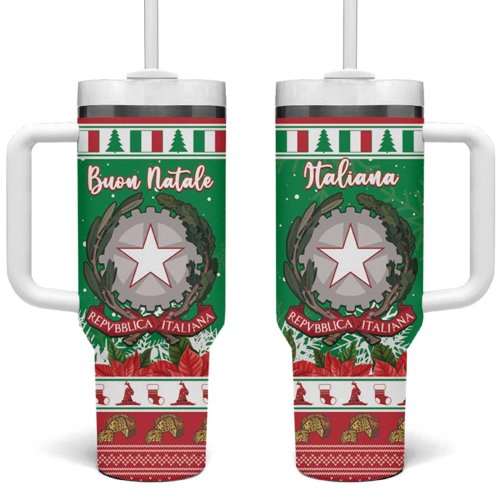 Italy Christmas Tumbler With Handle Coat Of Arms Buon Natale - Wonder Print Shop