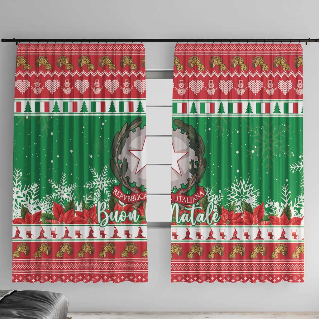 Italy Christmas Window Curtain Coat Of Arms Buon Natale - Wonder Print Shop