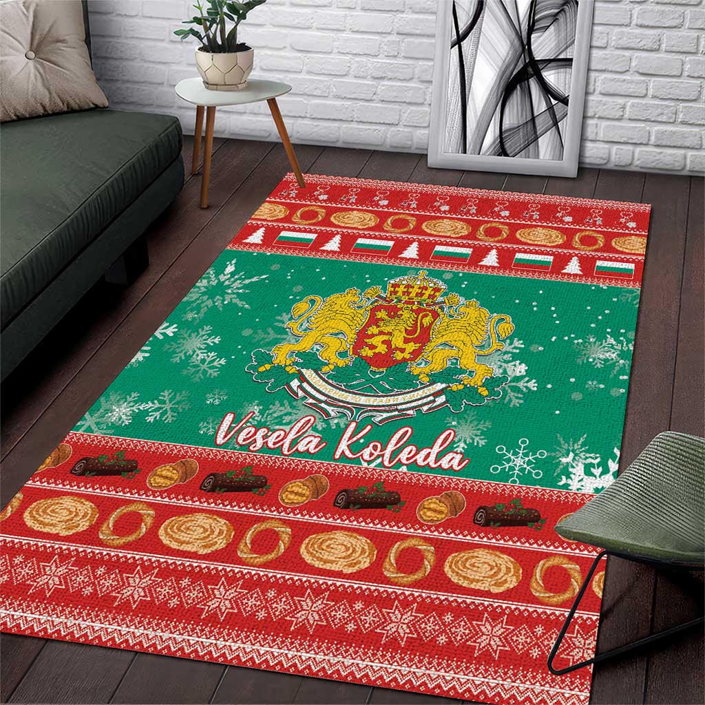 Bulgaria Christmas Area Rug Coat Of Arms Vesela Koleda