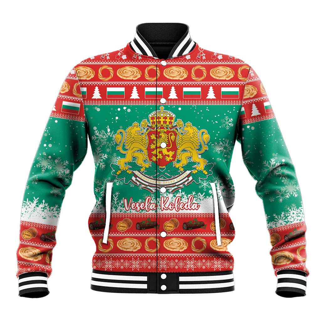 Bulgaria Christmas Baseball Jacket Coat Of Arms Vesela Koleda - Wonder Print Shop